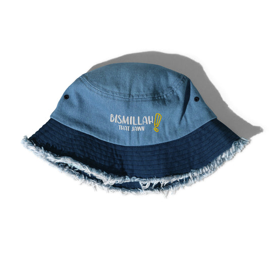 BTJ Distressed Light Denim Bucket Hat